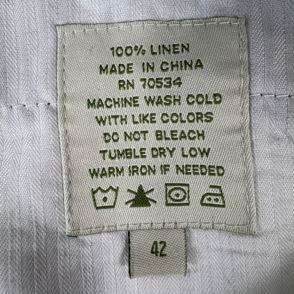 Orvis Linen Trousers Mens 42x32 Grey Straight Leg Breathable Summer Old Money - Picture 5 of 10